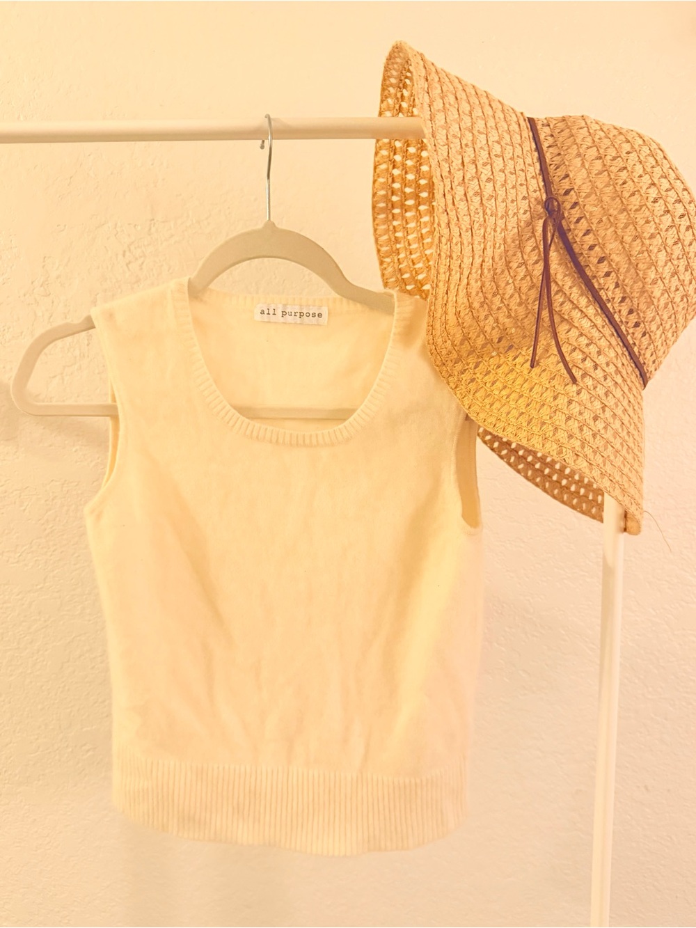 All Purpose Cream Knit Sleeveless Tank